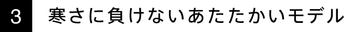 3. 寒さに負けないあたたかいモデル