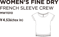WOMEN'S FINE DRY フレンチスリーブクルー　MW11310　￥4,410（税込）