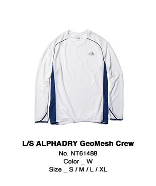 L/S ALPHADRY GeoMesh Crew No. NT61488 Color _ W Size _ S / M / L / XL