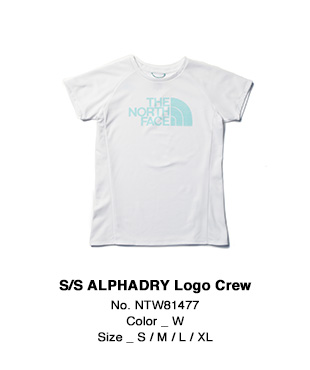 S/S ALPHADRY Logo Crew No. NTW81477 Color _ W Size _ S / M / L / XL