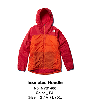 Insulated Hoodie No. NY81466 Color _ FJ  Size _ S / M / L / XL