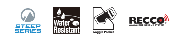 STEEP SERIEDS,Water Resistant,Goggle pocket,RECCO