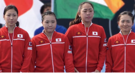 FED CUP JAPANでエレッセのオフィシャルウエアを着用する日本代表選手たち