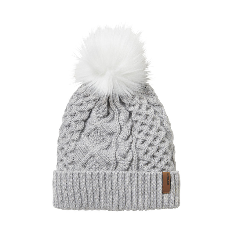 EV-FUR POMPON KNIT CAP